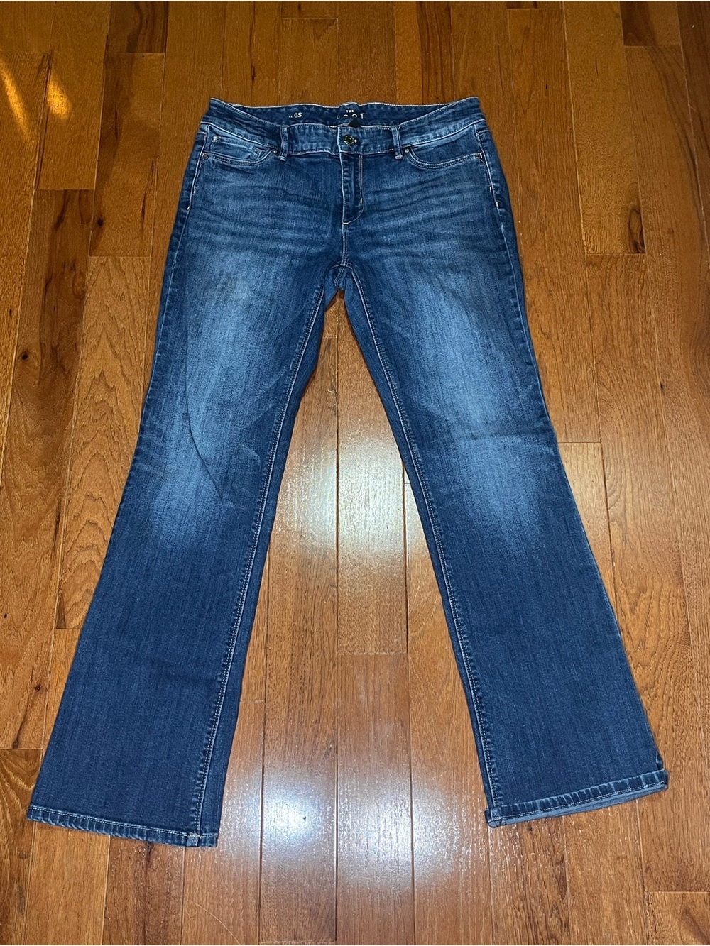 White House Black Market “The Boot” Mid-Rise Bootcut Jeans Blue Wash Denim